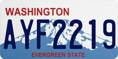 WA license plate AYF2219