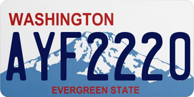 WA license plate AYF2220