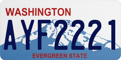 WA license plate AYF2221
