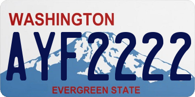 WA license plate AYF2222