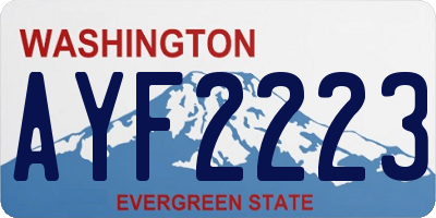 WA license plate AYF2223