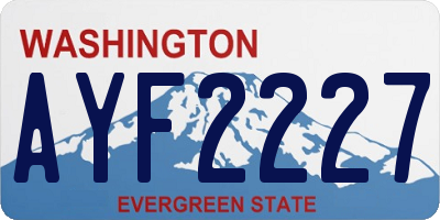 WA license plate AYF2227