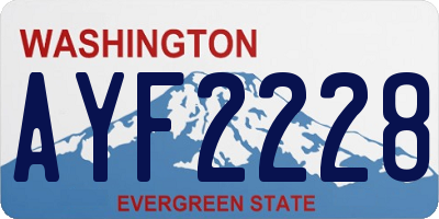 WA license plate AYF2228