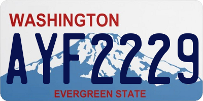 WA license plate AYF2229