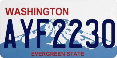 WA license plate AYF2230