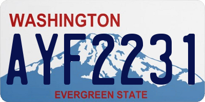 WA license plate AYF2231