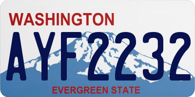 WA license plate AYF2232