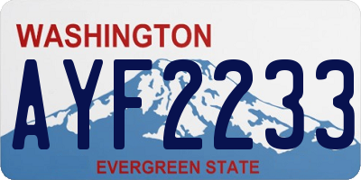 WA license plate AYF2233