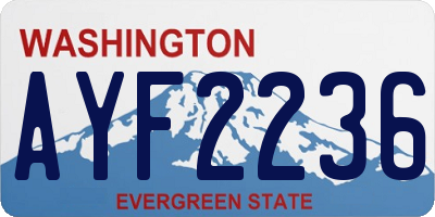 WA license plate AYF2236