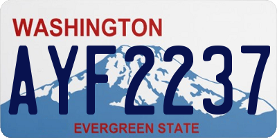 WA license plate AYF2237