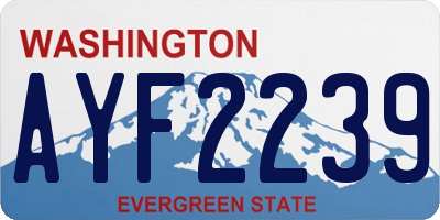 WA license plate AYF2239