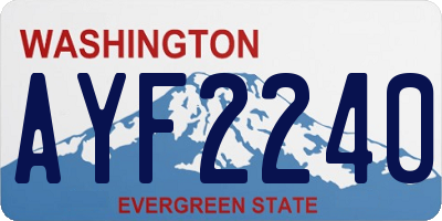 WA license plate AYF2240