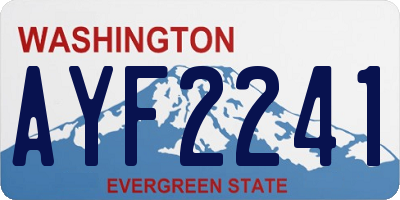 WA license plate AYF2241