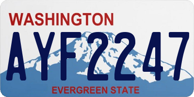 WA license plate AYF2247