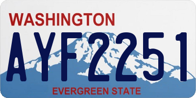 WA license plate AYF2251