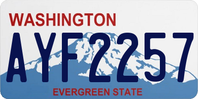 WA license plate AYF2257