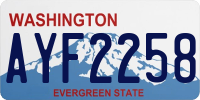 WA license plate AYF2258