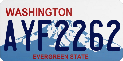 WA license plate AYF2262