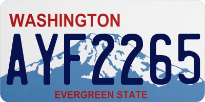 WA license plate AYF2265