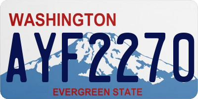 WA license plate AYF2270