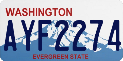 WA license plate AYF2274