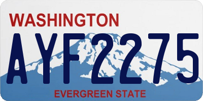 WA license plate AYF2275