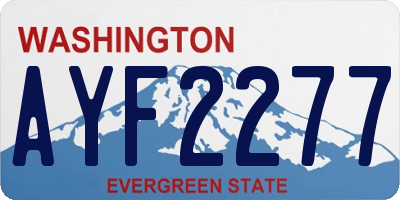 WA license plate AYF2277