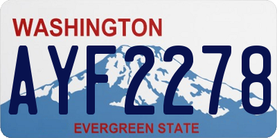 WA license plate AYF2278
