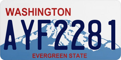 WA license plate AYF2281