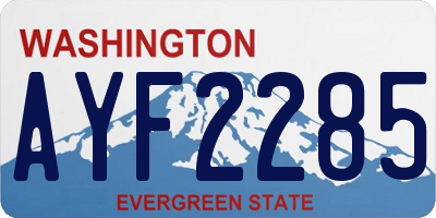 WA license plate AYF2285
