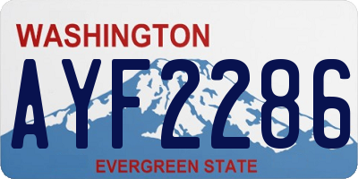 WA license plate AYF2286