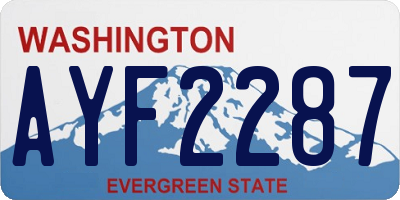 WA license plate AYF2287