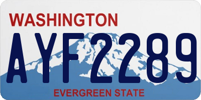 WA license plate AYF2289