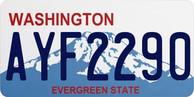 WA license plate AYF2290