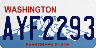 WA license plate AYF2293