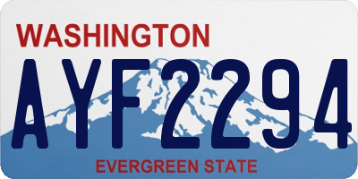 WA license plate AYF2294