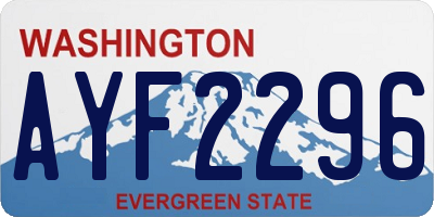 WA license plate AYF2296
