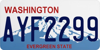 WA license plate AYF2299