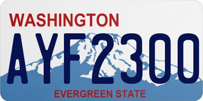 WA license plate AYF2300