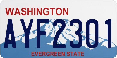 WA license plate AYF2301