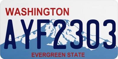 WA license plate AYF2303