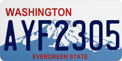 WA license plate AYF2305