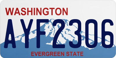 WA license plate AYF2306