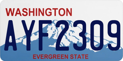 WA license plate AYF2309