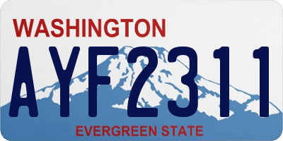 WA license plate AYF2311