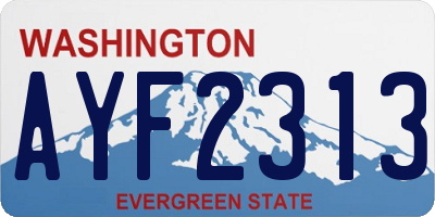 WA license plate AYF2313