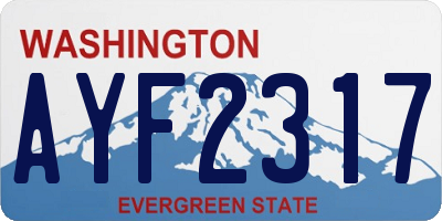 WA license plate AYF2317