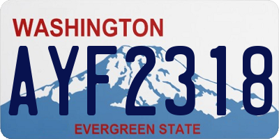 WA license plate AYF2318