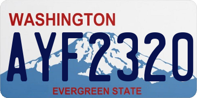 WA license plate AYF2320