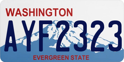 WA license plate AYF2323